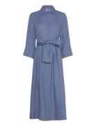 Marja Linen Dress Knælang Kjole Blue Ella&il