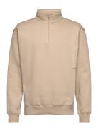 Ken Half Zip Sweatshirt Tops Sweatshirts & Hoodies Sweatshirts Beige S...