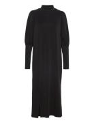 Ellemw Puff Long Dress Knælang Kjole Black My Essential Wardrobe