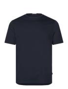 Mercerized Cotton Tee S/S Tops T-Kortærmet Skjorte Navy Lindbergh Blac...