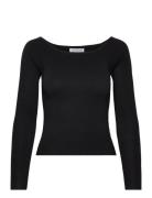 Nmjaz Ls Offshoulder Knit Top Fwd Lab 2 Tops Knitwear Jumpers Black NO...