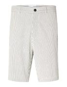 Slhregular-Karl Seersucker Shorts Noos Bottoms Shorts Casual White Sel...