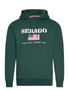 Sam Logo Hoodie Tops Sweatshirts & Hoodies Hoodies Green Sebago