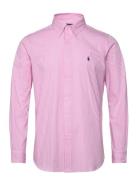 Custom Fit Striped Stretch Poplin Shirt Tops Shirts Casual Pink Polo R...