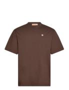 Thomas Embroidery Patch Cotton Jersey Tops T-Kortærmet Skjorte Brown R...