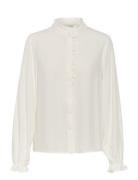 Crvenea Shirt Tops Shirts Long-sleeved White Cream