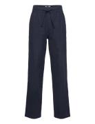 Trousers Linen Blend Bottoms Trousers Navy Lindex