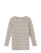 Nmfsuraja Xsl Ls Top Noos Tops T-shirts Long-sleeved T-Skjorte Beige N...