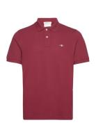 Reg Shield Ss Pique Polo Tops Polos Short-sleeved Burgundy GANT