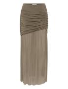 Messigz Long Skirt Lang Nederdel Khaki Green Gestuz