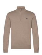 Clay Cotton Half-Zip Sweater Tops Knitwear Half Zip Jumpers Beige Lexi...