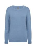 Sc-Blissa Tops Knitwear Jumpers Blue Soyaconcept