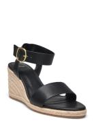 Wedge Buckle Sandals Sko Med Kilehæl Black Mango