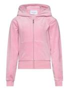 Tonal Zip Through Hoodie Tops Sweatshirts & Hoodies Hoodies Pink Juicy...