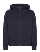 Shield Zip Hoodie Tops Sweatshirts & Hoodies Hoodies Navy GANT