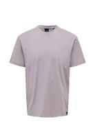 Onsmax Life Ss Stitch Tee Noos Tops T-Kortærmet Skjorte Purple ONLY & ...