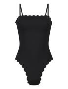 Scallop Bandeau Bs S Badedragt Badetøj Black Hunkemöller