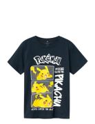 Nkmmaniander Pokemon Ss Top Box Noos Sky Tops T-Kortærmet Skjorte Navy...