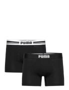 Puma Men Everyday Placed Logo Boxers 2P Boxershorts Black PUMA