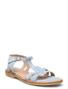 Sandals - Flat Flade Sandaler Blue ANGULUS