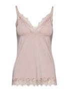 Rwbillie Sl Strap Lace Top Tops T-shirts & Tops Sleeveless Pink Rosemu...