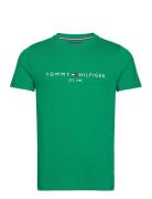 Tommy Logo Tee Tops T-Kortærmet Skjorte Green Tommy Hilfiger