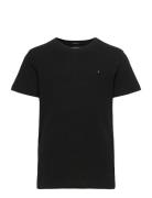 Boys Basic Cn Knit S/S Tops T-Kortærmet Skjorte Black Tommy Hilfiger