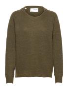 Slflulu Ls Knit O-Neck Noos Tops Knitwear Jumpers Khaki Green Selected...