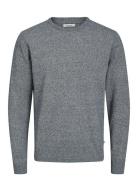 Jjebasic Knit Crew Neck Noos Tops Knitwear Round Necks Grey Jack & J S