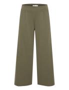 Ihkate Sus Wide Pa Bottoms Trousers Wide Leg Khaki Green ICHI