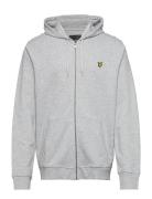 Zip Through Hoodie Tops Sweatshirts & Hoodies Hoodies Grey Lyle & Scot...