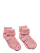 Baby Rib Sock W. Fold  Socks & Tights Baby Socks Pink Minymo