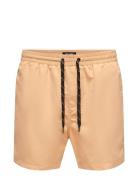 Onsted Life Short Swim Noos Badeshorts Orange ONLY & SONS