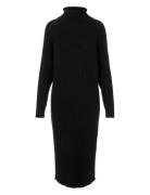 Yasmavi Knit Midi Rollneck Dress S. Noos Knælang Kjole Black YAS