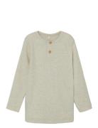 Nmmkab Ls Top Noos Tops T-shirts Long-sleeved T-Skjorte Beige Name It