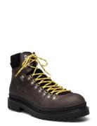 Slhlandon Leather Hiking Boot Snørestøvler Brown Selected Homme