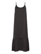 Recycle Polyester Strap Dress Knælang Kjole Black Rosemunde