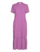 Edasz Ss Maxi Dress Knælang Kjole Pink Saint Tropez