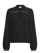 Viseba V-Neck L/S Top/Su Tops Blouses Long-sleeved Black Vila