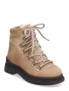 Boots - Flat - With Lace And Zip Vinterstøvler Med Snøre Beige ANGULUS