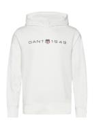 Printed Graphic Hoodie Tops Sweatshirts & Hoodies Hoodies White GANT