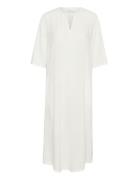 Kamilia Kaftan Dress Knælang Kjole White Kaffe