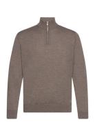 Extrafine Merino Half Zip Knit Tops Knitwear Half Zip Jumpers Beige S....