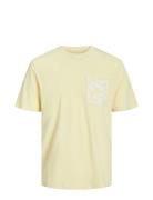 Jorlafayette Pocket Tee Ss Crew Neck Ln Tops T-Kortærmet Skjorte Yello...