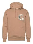 G Graphic Hoodie Tops Sweatshirts & Hoodies Hoodies Beige GANT