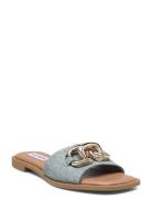 Gene Sandal Flade Sandaler Blue Steve Madden