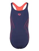 Girl's Arena Reflecting Swimsuit Swim Pro Back Nav Badedragt Badetøj N...