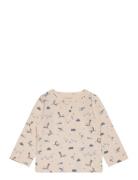 T-Shirt Ls Tops T-shirts Long-sleeved T-Skjorte Cream Fixoni