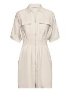 Viscose Day Dress Kort Kjole Cream Calvin Klein Jeans