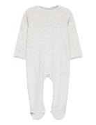 Striped Jersey Full Body W. Back Opening Langærmet Body Grey Copenhage...